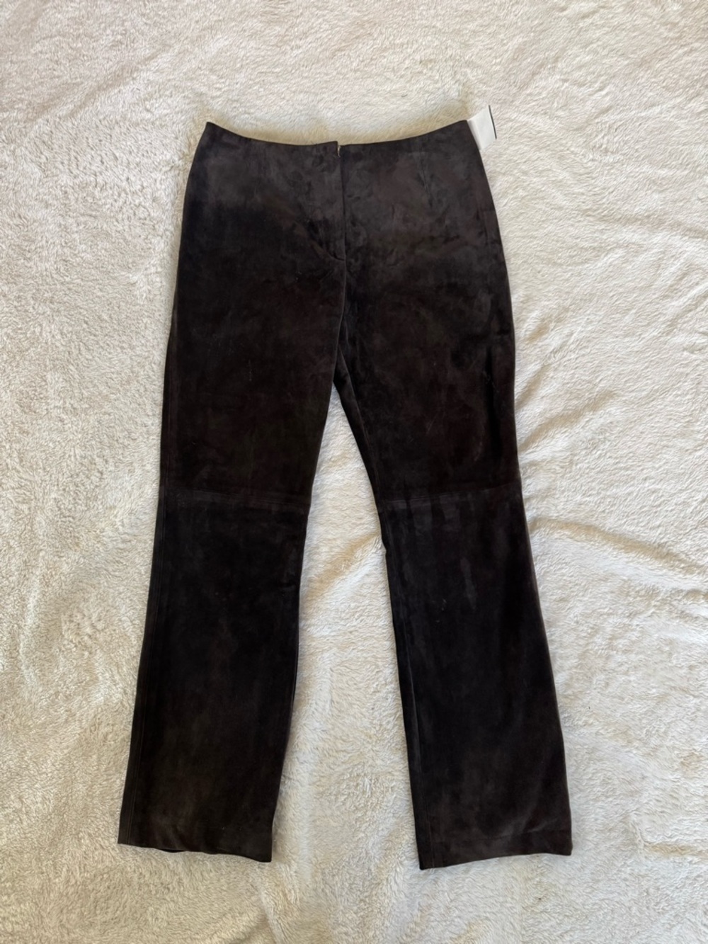 Carlisle Women’s Suede Straight Leg Pants in chocolate brown